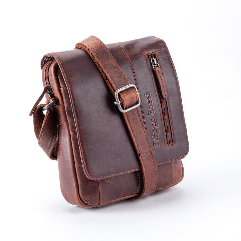 Pánská kožená taška přes rameno hnědá