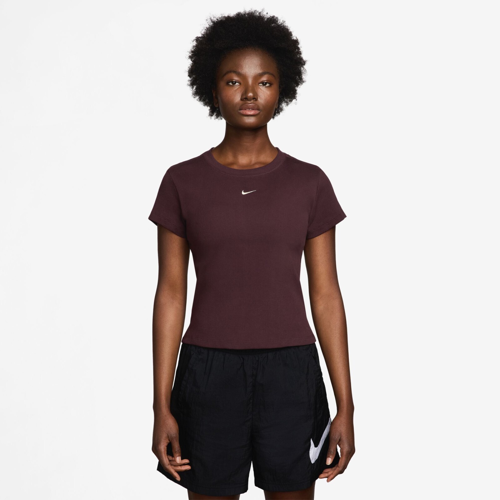 Nike Sportswear Women Tight Ribbed Short-Sleeve T-Shirt M