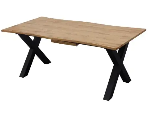 Zaoblený rozkládací jídelní stůl Mikkel 180x100 cm, divoký dub