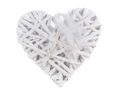 Dekorace Proutěné srdce 15x15 cm, bílé