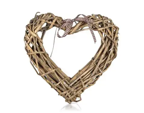 Dekorace Ratanové srdce, 20x20 cm