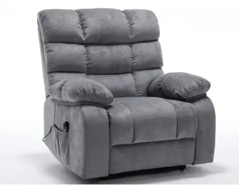 Křeslo s elektrickým polohováním Oscar Giant, šedá látka