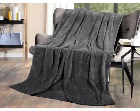 Flanelová deka Cashmere Dots 150x200 cm, antracitová
