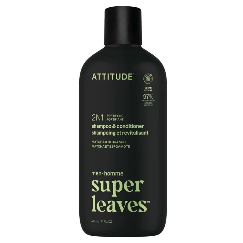 Attitude Super leaves Pánský posilující šampon a kondicionér 2v1 Matcha a Bergamot 415 ml