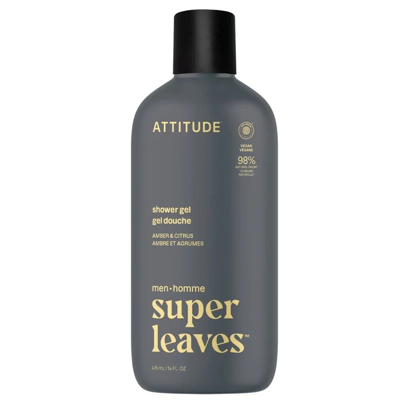 Attitude Super leaves Pánský sprchový gel Amber a Citrus 415 ml