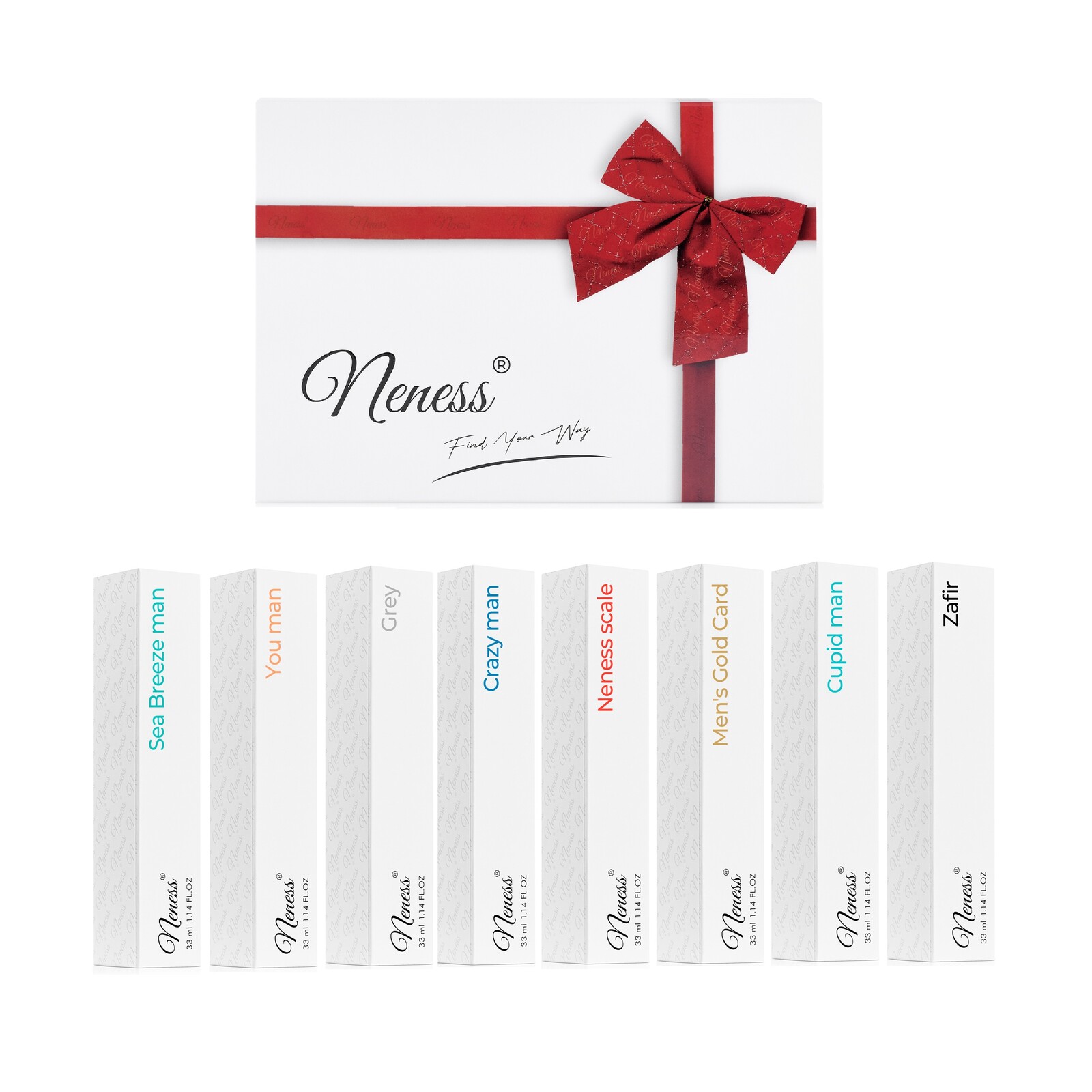 Neness hotový dárek pro muže – sada 8 kusů pánských TOP vůní Neness