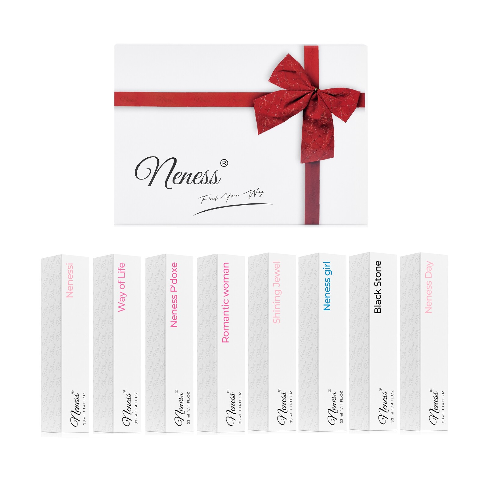 Neness hotový dárek pro ženy – sada 8 kusů dámských TOP vůní Neness