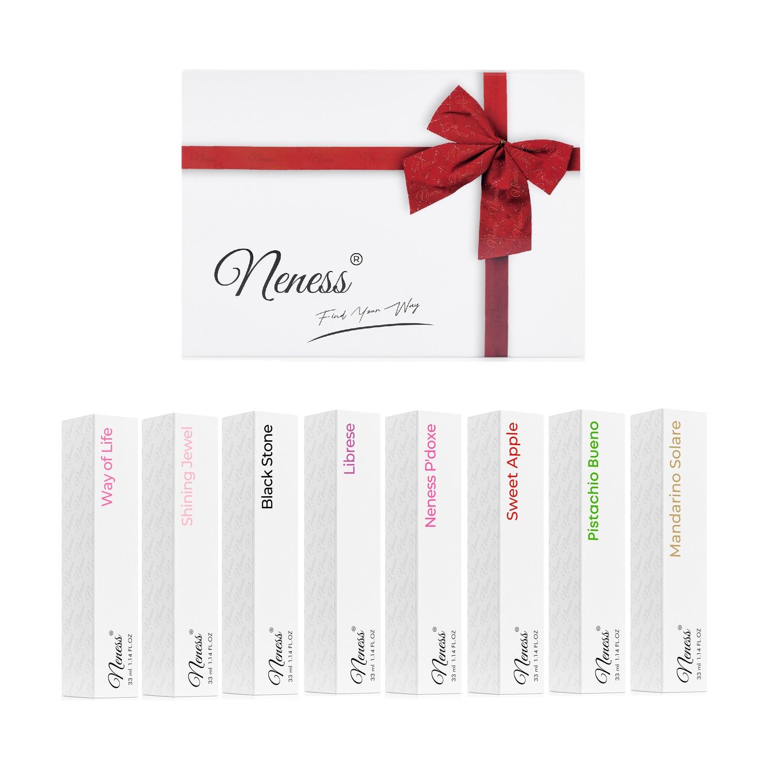 Neness hotový dárek pro ženy – sada 8 kusů dámských TOP vůní dle Kláry