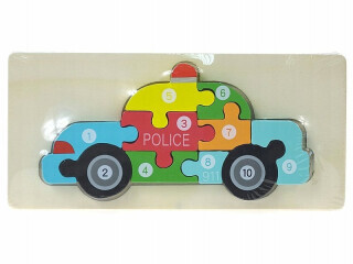 Dřevěné puzzle vkládačka – policejní auto