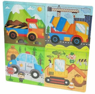 Dětské puzzle – dopravní prostředky a stroje 30 × 30 cm