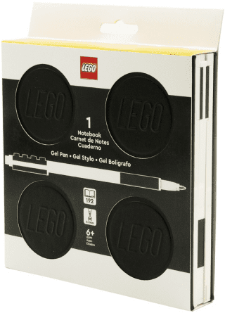 LEGO Zápisník s gelovým perem jako klipem a náhradní náplní - černý