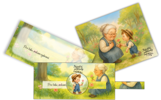 Set obálka vysouvací + čistící utěrka na brýle