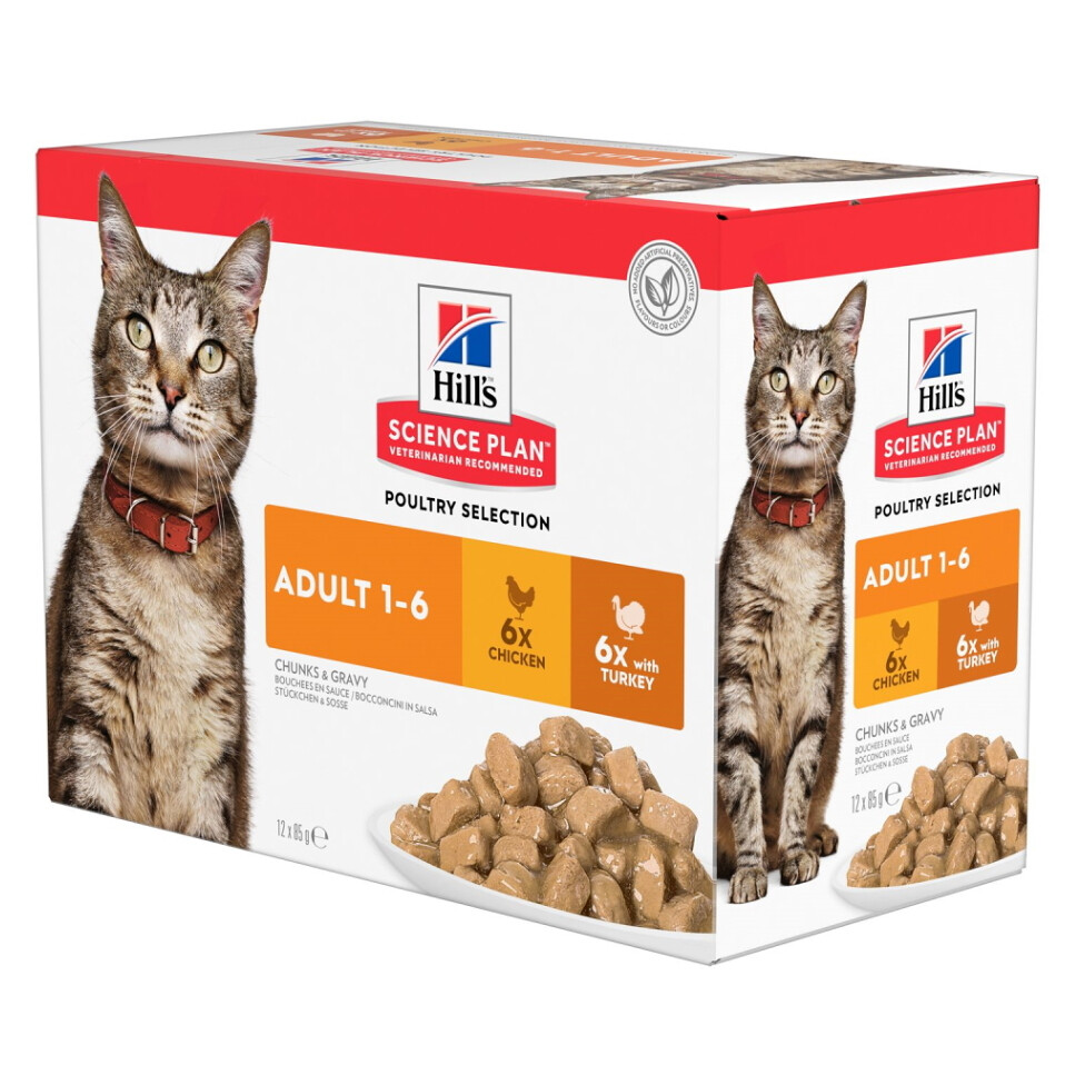 HILL'S Science Plan Feline kapsičky pro dospělé kočky 12 x 85 g, poškozený obal