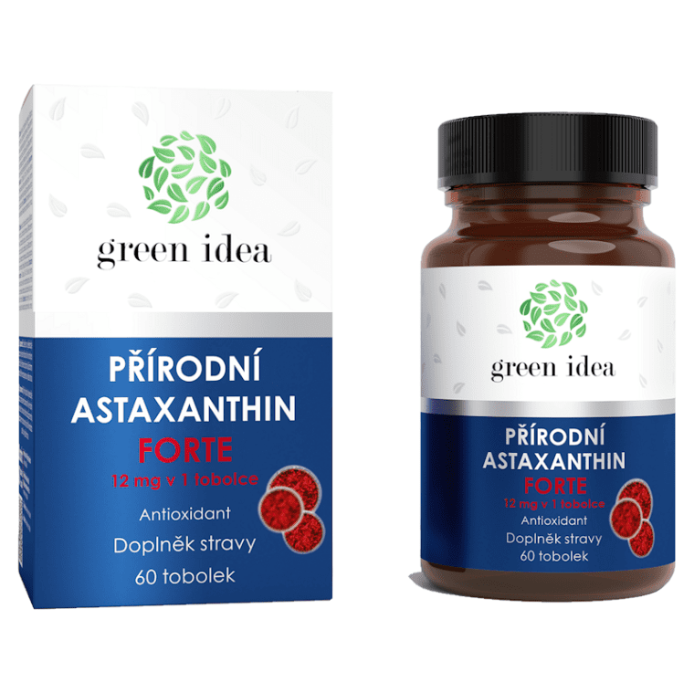 GREEN IDEA Přírodní Astaxanthin forte 12 mg 60 tobolek, poškozený obal
