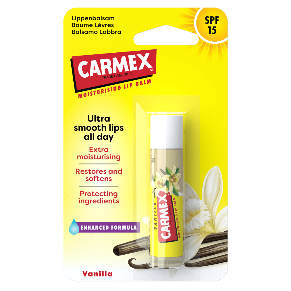 CARMEX Balzám na rty ultra hydratační SPF 15 Vanilka 4,25 g, poškozený obal