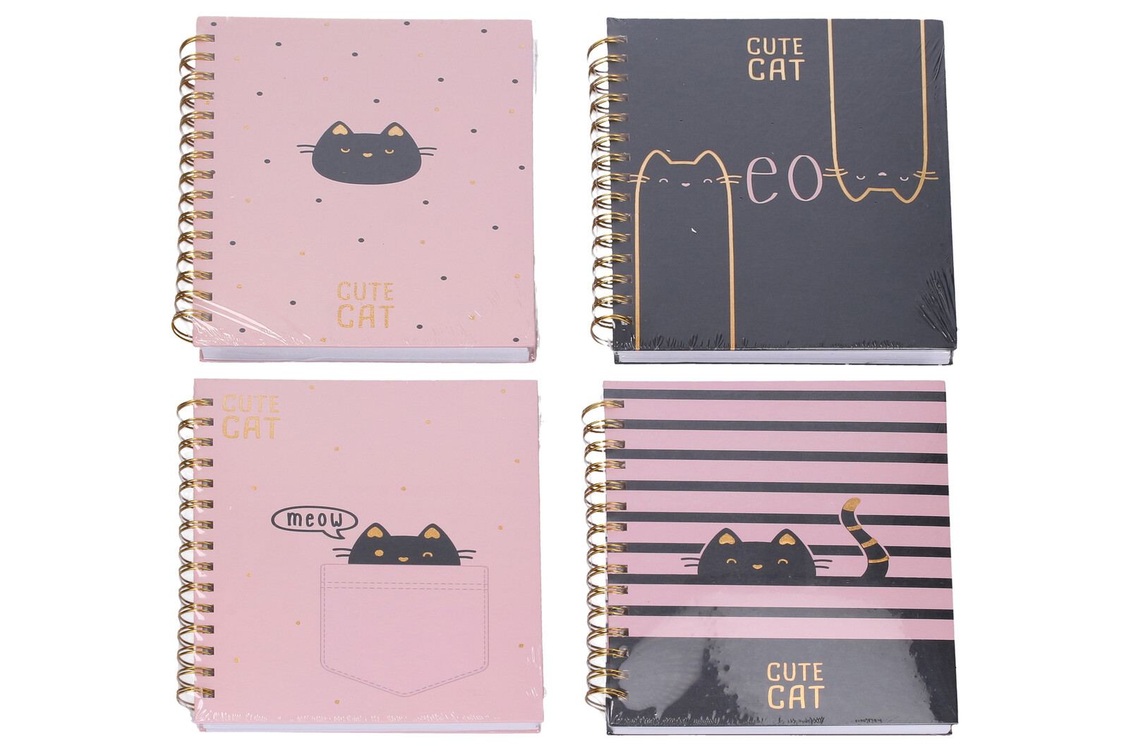 Notes spirála linkovaný 15x21 cm, 100 stran - Kočka