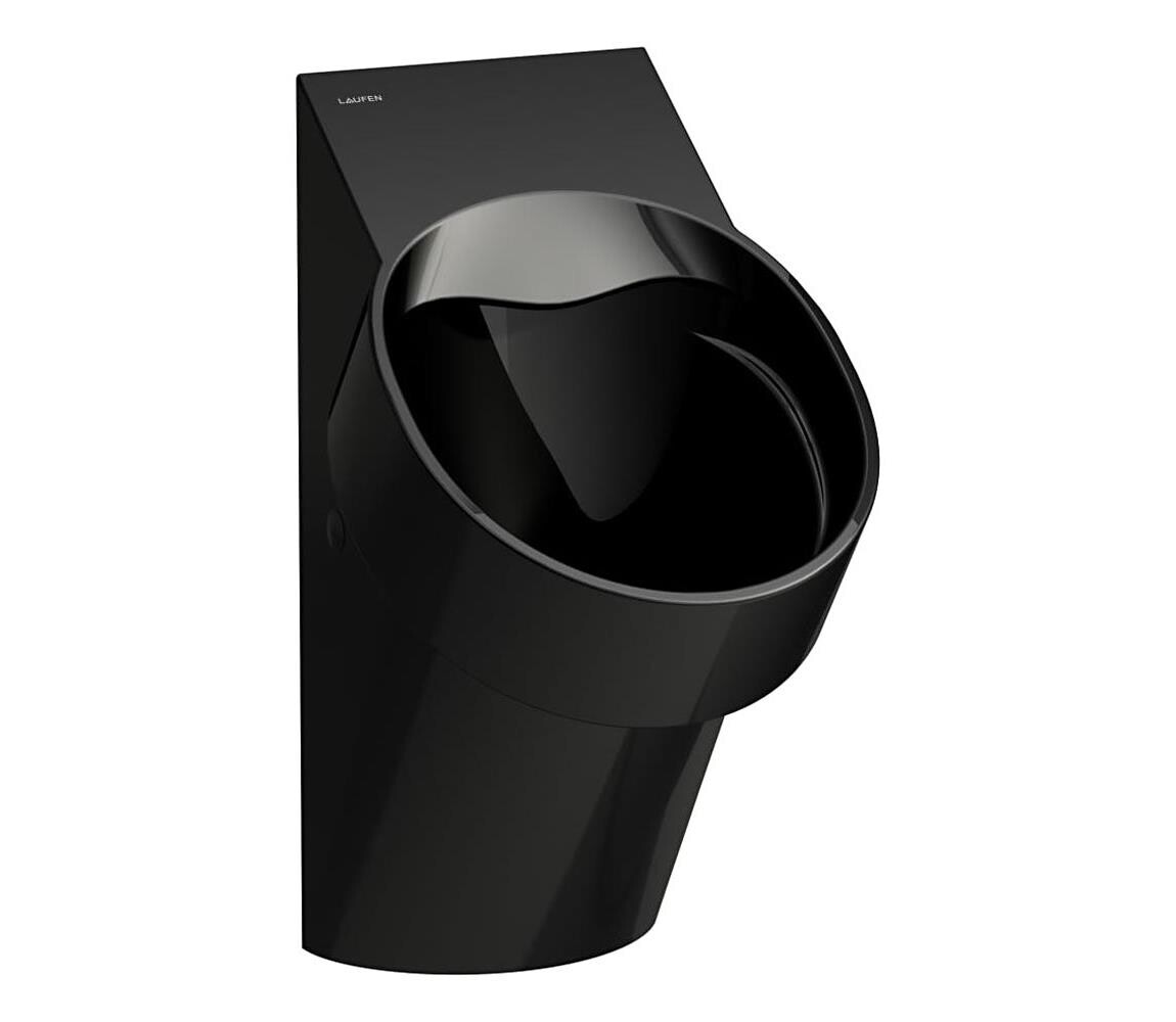 LAUFEN H8402850200001-Pisoár VAL zadní přívod, zadní odpad keramika/lesklá černá H8402850200001