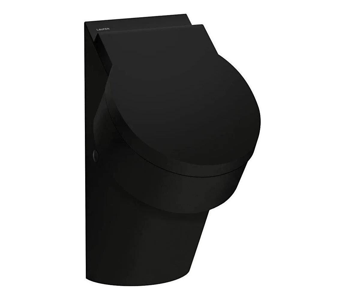 LAUFEN H8402810200001-Pisoár VAL zadní přívod, zadní odpad keramika/lesklá černá H8402810200001