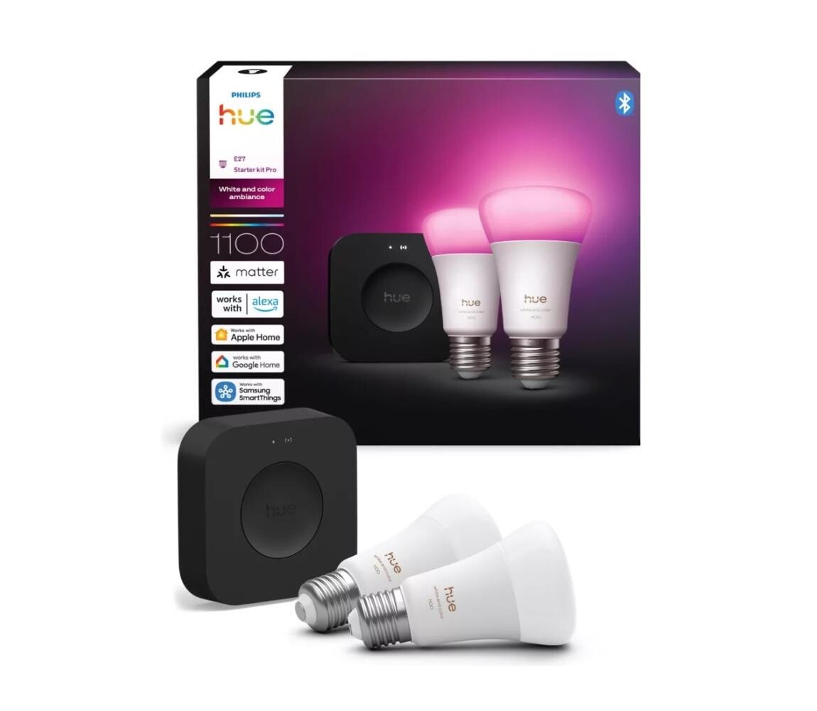 Základní sada Philips Hue WACA 2xE27/8,1W 1000-20000K  + zařízení k propojení 8721103107619