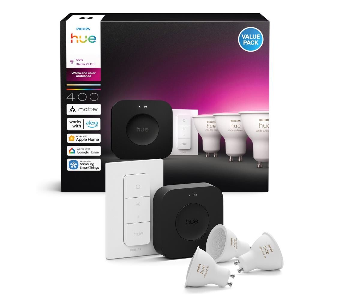 Základní sada Philips Hue WACA 3xGU10/4,2W 2000-6500K + zařízení k propojení 8720169374546