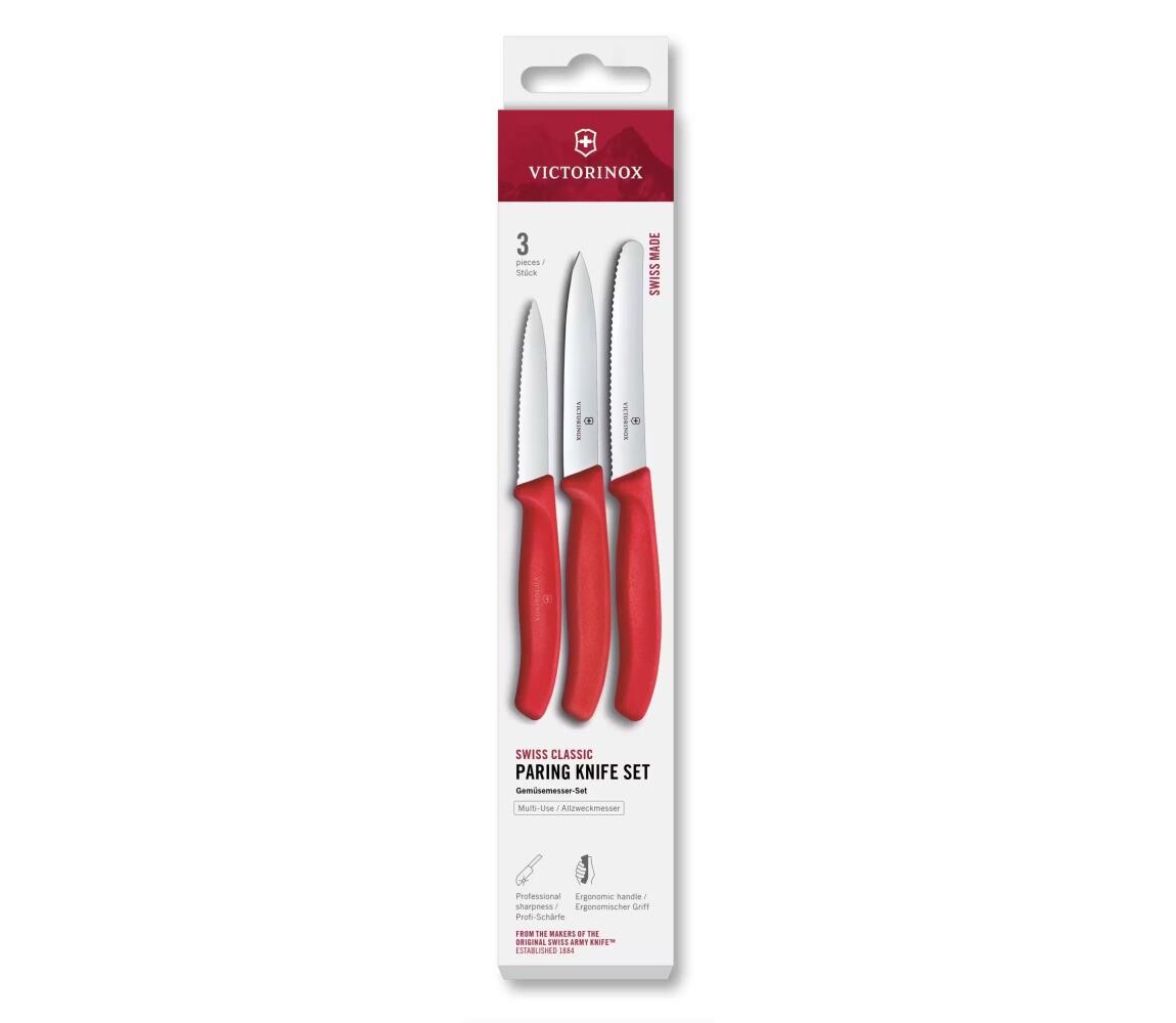 Victorinox - Sada kuchyňských nožů na zeleninu SWISS CLASSIC 3 ks červená 6.7111.34C1