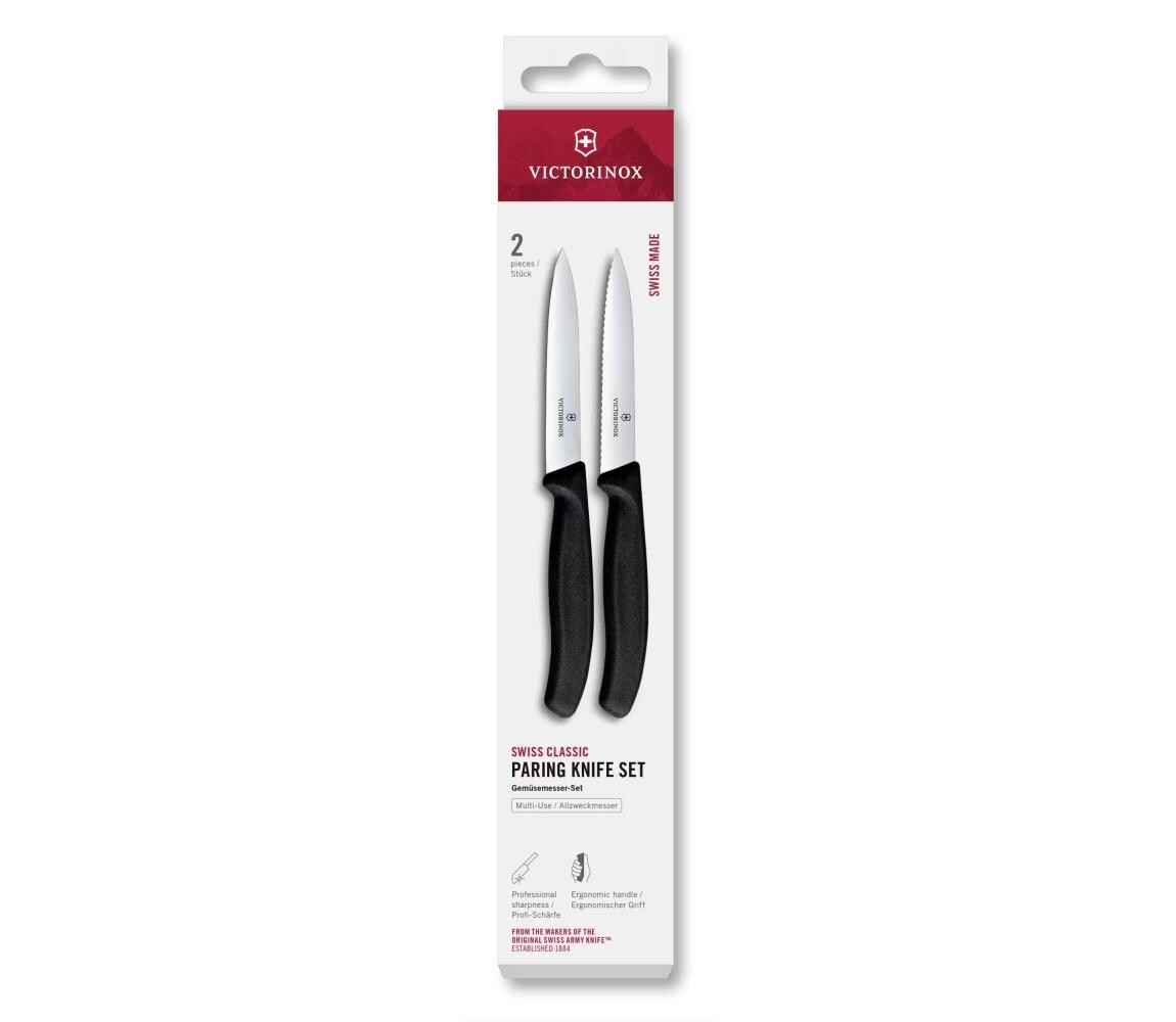 Victorinox - Sada kuchyňských nožů na zeleninu SWISS CLASSIC 10 cm 2 ks černá 6.7793.2