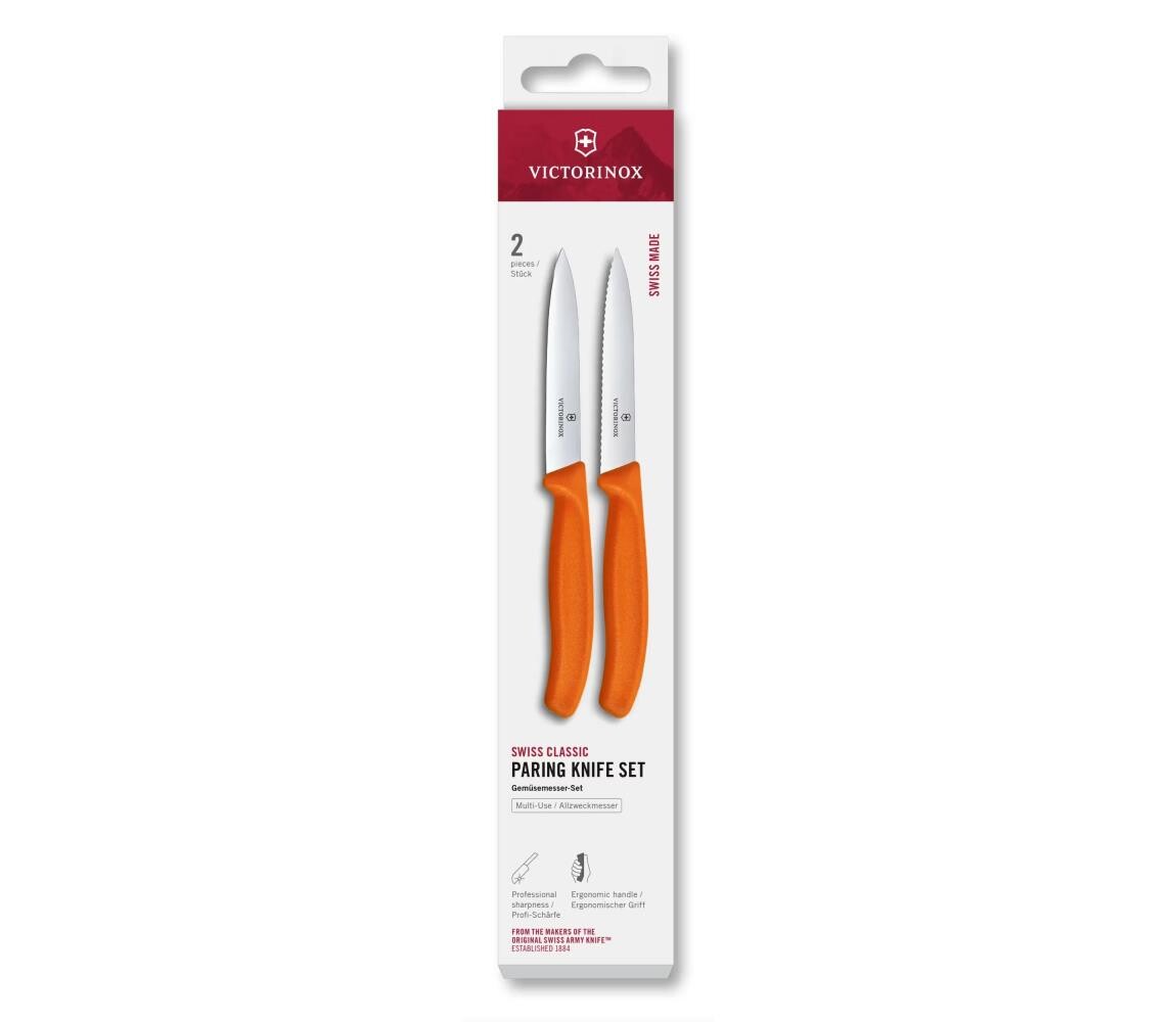 Victorinox - Sada kuchyňských nožů na zeleninu SWISS CLASSIC 10 cm 2 ks oranžová 6.7799.2C1