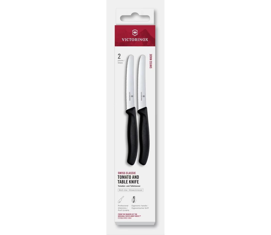 Victorinox - Sada kuchyňských nožů na zeleninu SWISS CLASSIC 11 cm 2 ks černá 6.7833.2