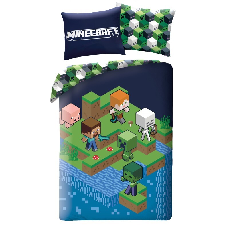 Halantex Povlečení z mikrovlákna 140x200 + 70x90 cm - Minecraft 