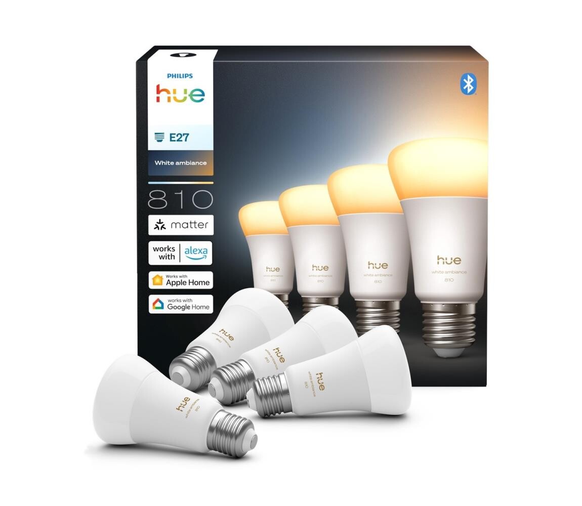 SADA 4x LED Stmívat. žárovka Philips Hue WHITE AMBIANCE E27/6W/230V 1000-20000K 8720169364745