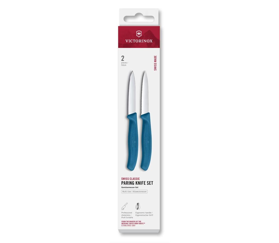 Victorinox - Sada kuchyňských nožů na zeleninu SWISS CLASSIC 8 cm 2 ks modrá 6.7692.2C1