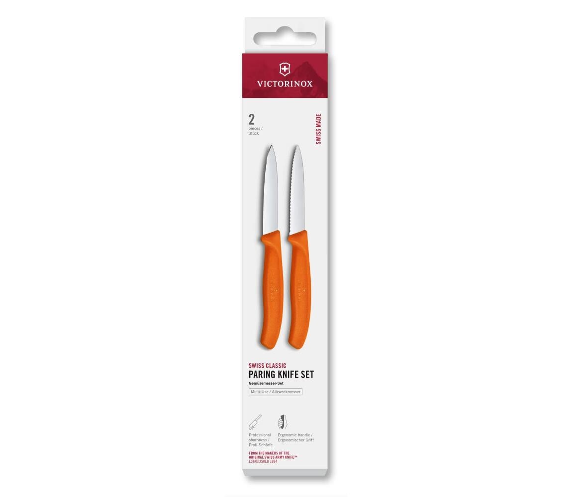 Victorinox - Sada kuchyňských nožů na zeleninu SWISS CLASSIC 8 cm 2 ks oranžová 6.7699.2C1