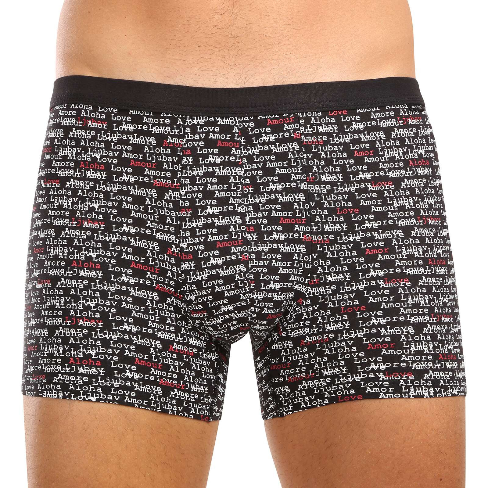 Pánské boxerky Andrie vícebarevné (PS 5800/black-red) XL, trenky / trenýrky