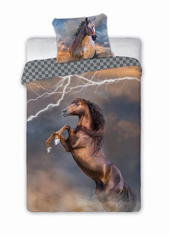 FARO Bavlněné povlečení 140x200 + 70x90 cm - Kůň v bouři