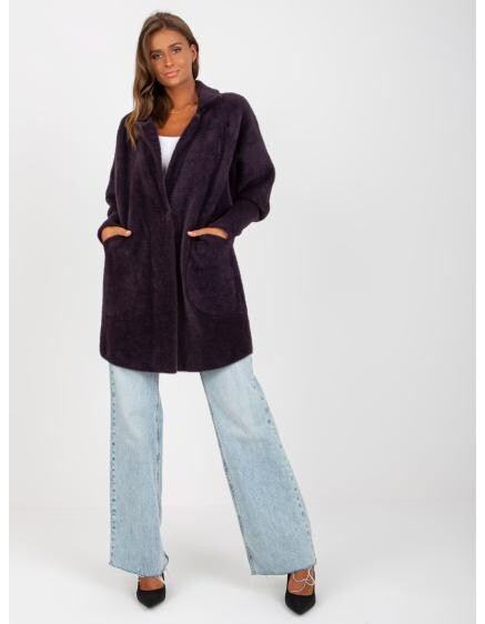 Dámský kabát z alpaky EMMA tmavě fialový