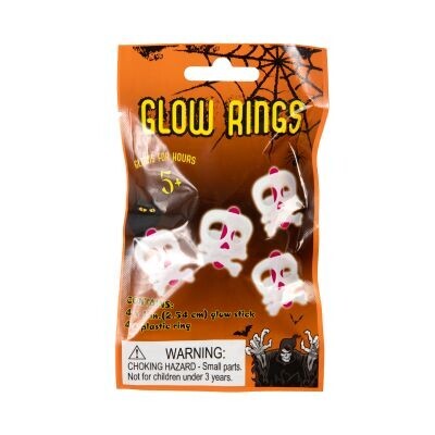 Svítící prstýnek Lebka 4 ks Albi