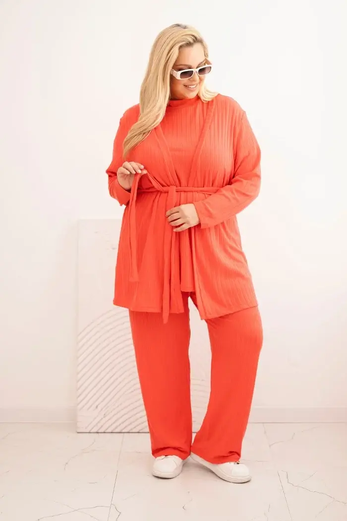Kesi Dámská souprava Plus Size 3-dílná malinová