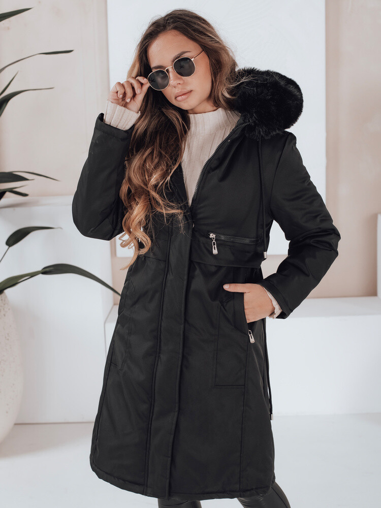 Damska kurtka parka zimowa NARVENA czarna Dstreet