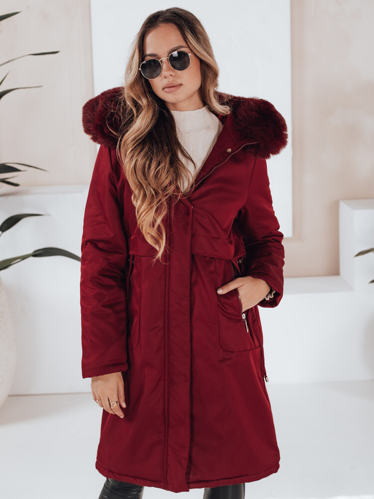 Damska kurtka zimowa parka FERNAYA bordowa Dstreet