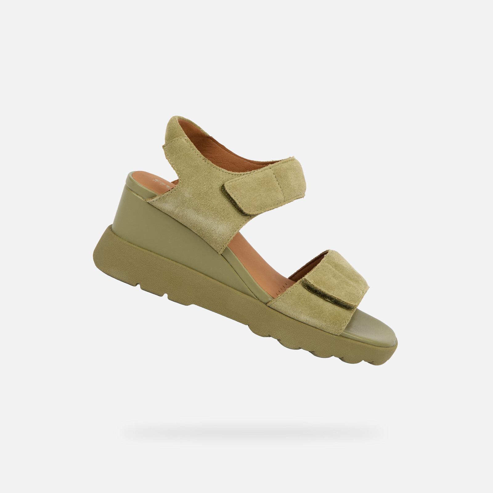 Khaki dámská obuv na klínku Geox Spherica EC6 - Dámské