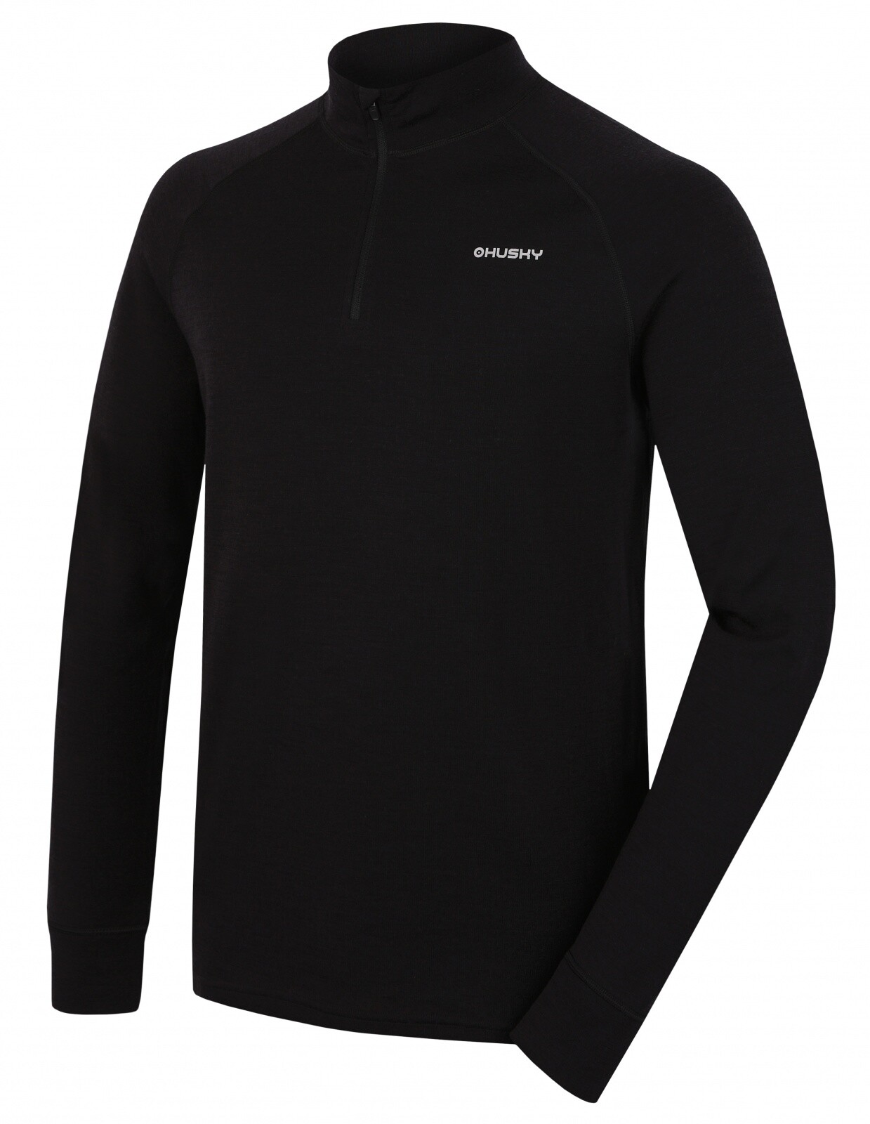 Husky Aron Zip M S, black Pánská merino mikina