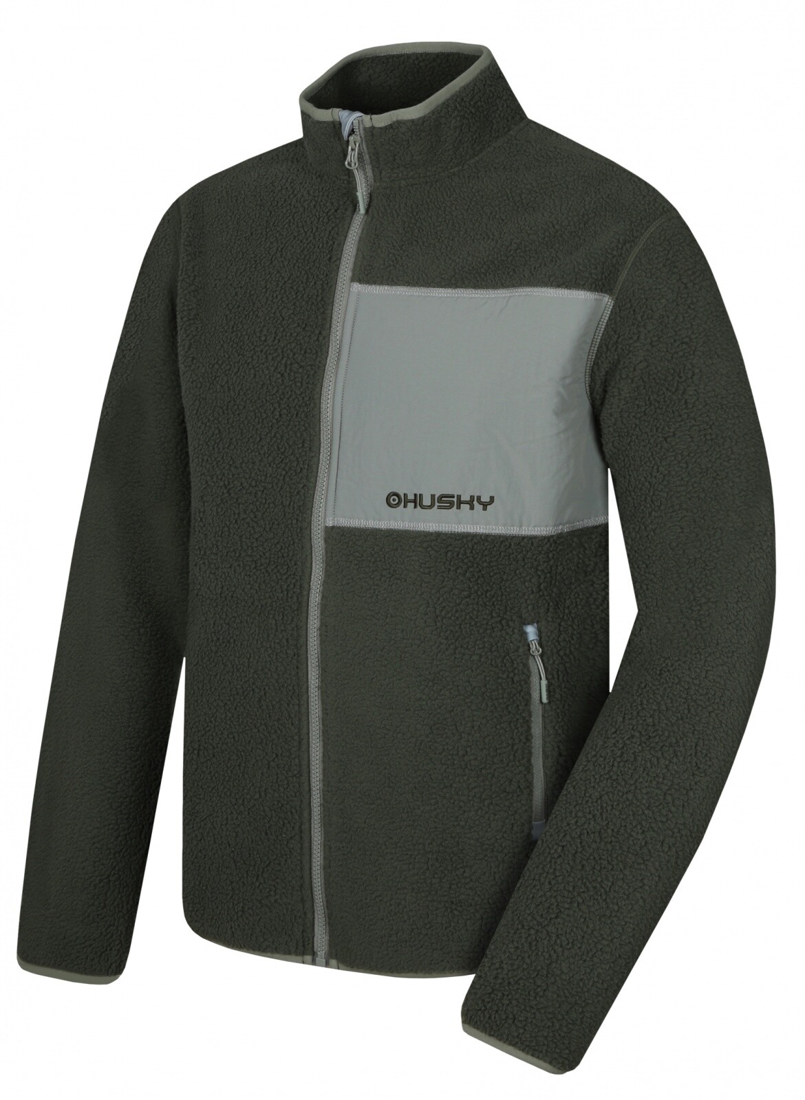 Husky Addy Zip M XL, faded green Pánská fleecová mikina
