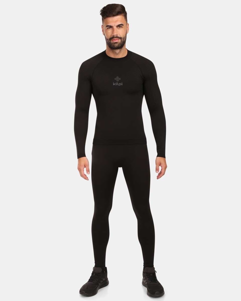 Pánské bezešvé termo triko s dlouhým rukávem kilpi nathan-m černá l