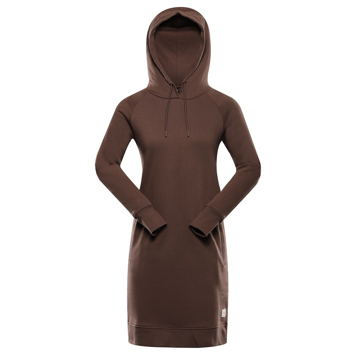 Dámské mikinové šaty alpine pro oleba hnědá xs