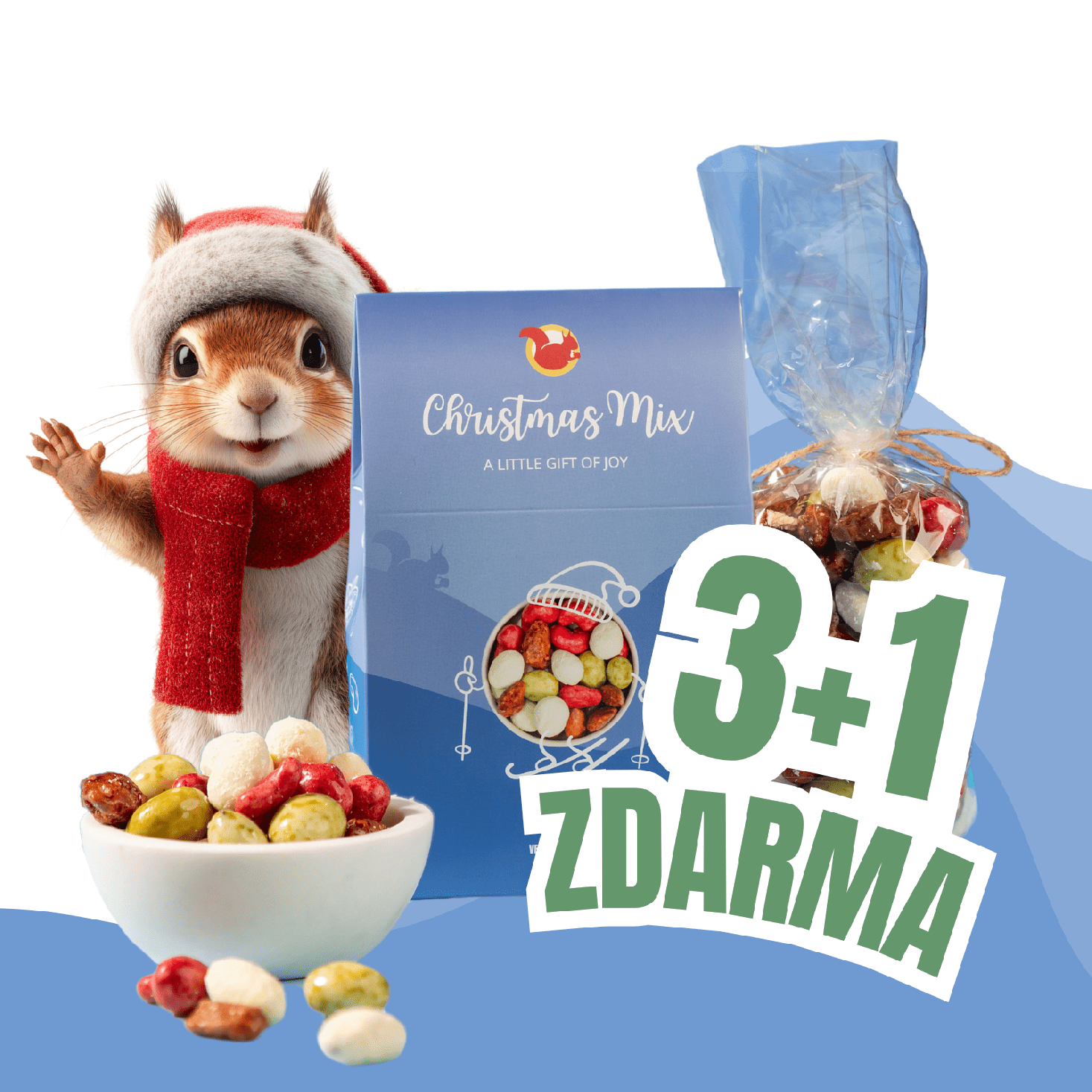 Veselá Veverka 3+1 ZDARMA Vánoční mix