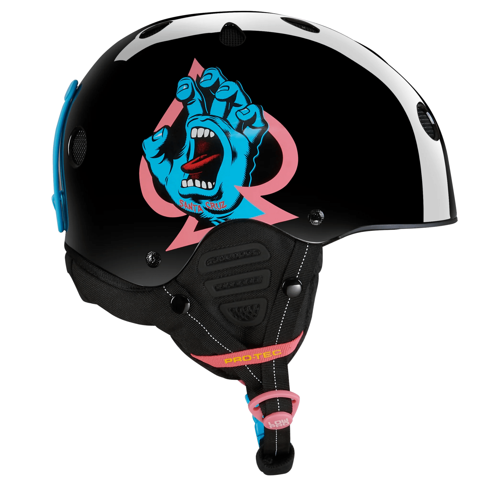 Pro-Tec - Low Pro Snow Santa Cruz - Gloss Black - helma na lyže Velikost: XS/S