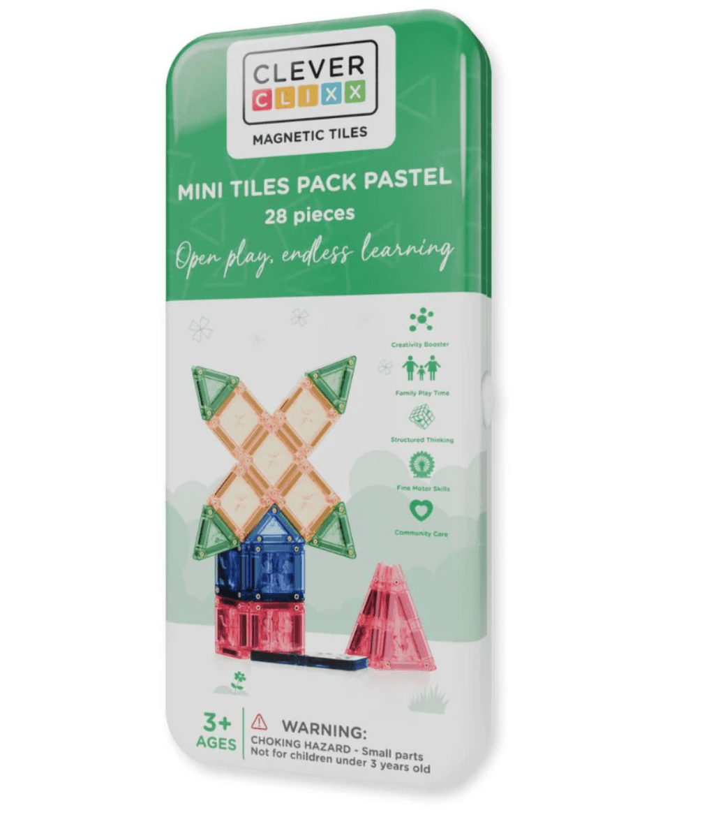 mamido Cleverclixx Mini Pastel magnetická stavebnice zelená 28 ks