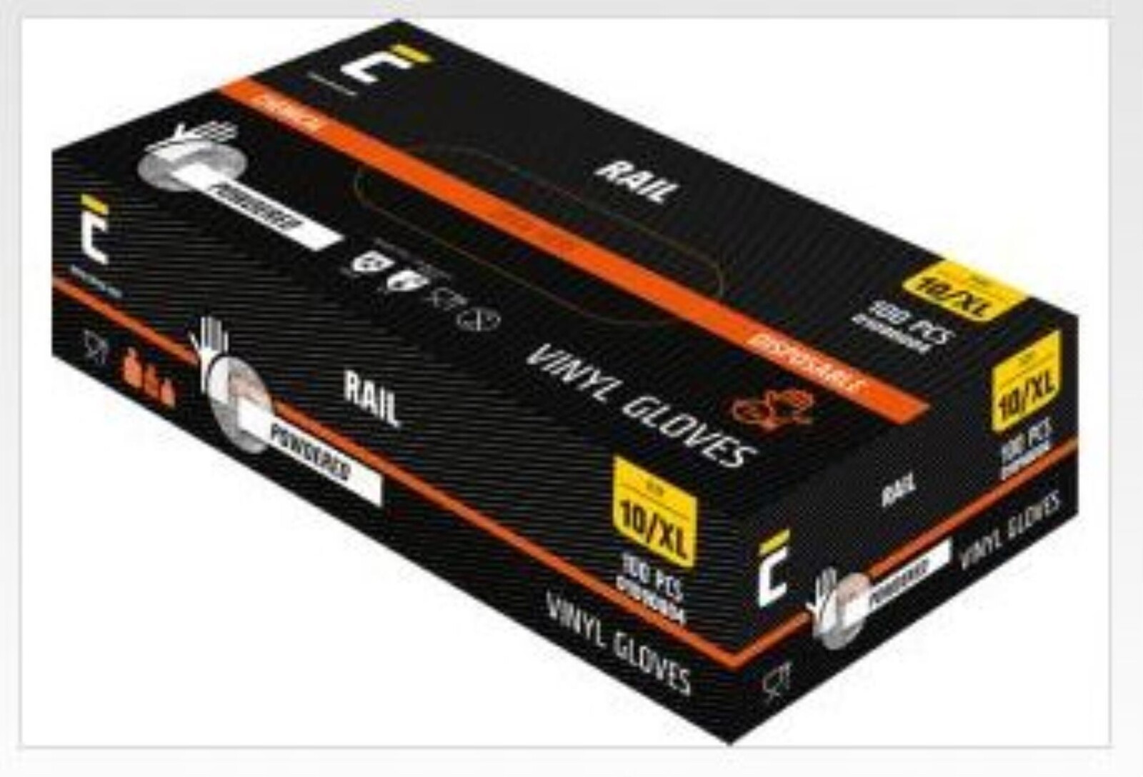 Jednorázové rukavice RAIL - pudr, vel. 10