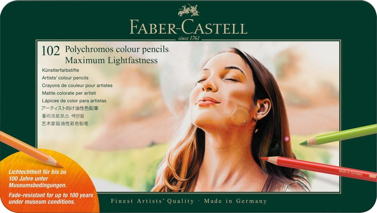Faber-Castell Faber-Castell, 210061, Polychromos, sada uměleckých pastelek s nejvyšší světlostálostí, 102 ks