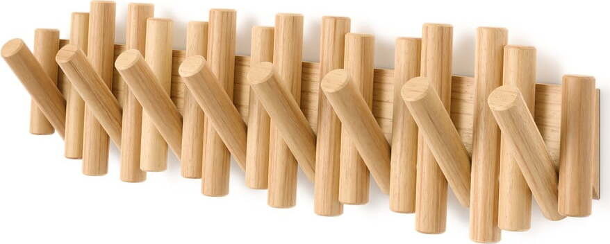 Tmavě hnědý nástěnný věšák z borovicového dřeva 61 cm Picket – Umbra